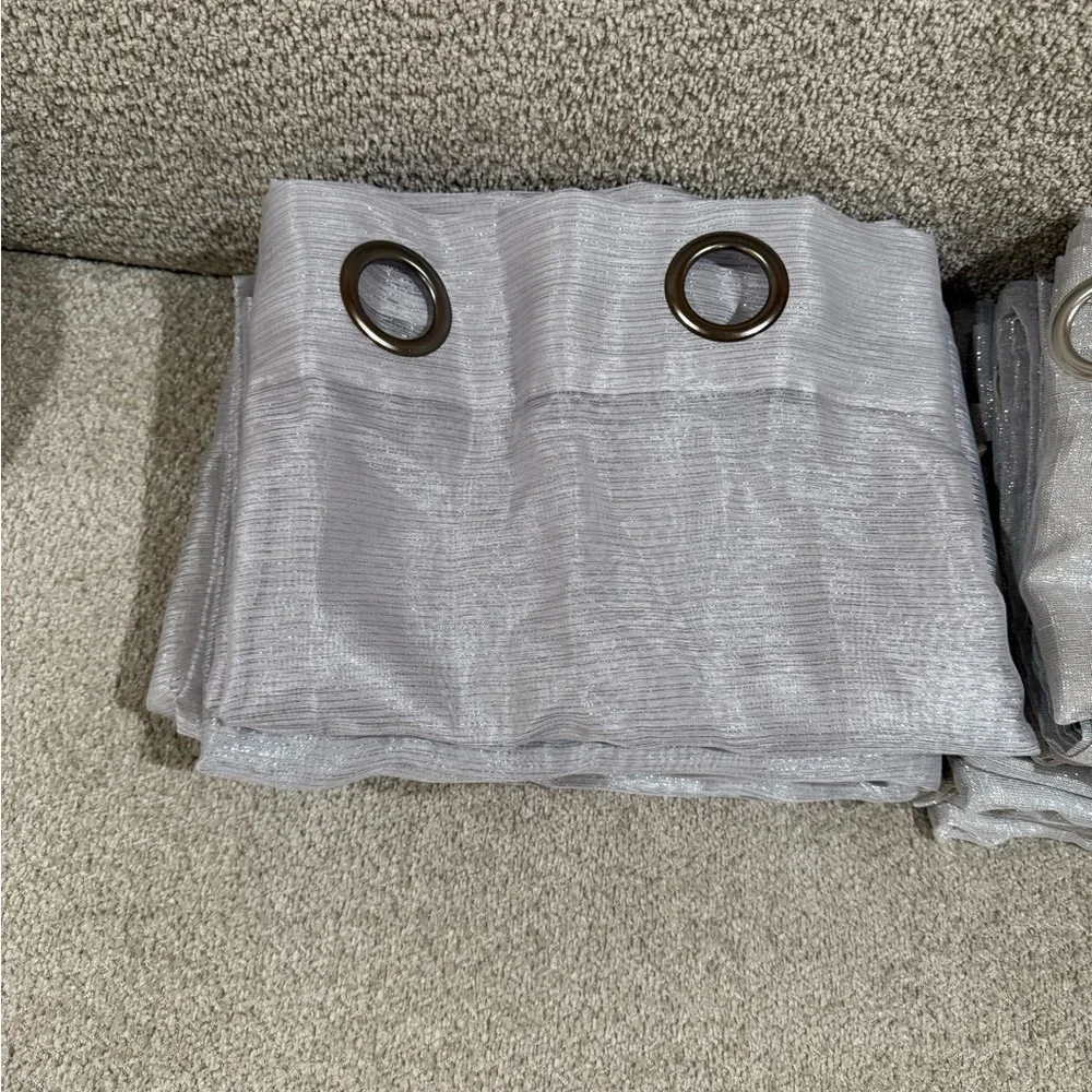 Silver sparkling Grommet Curtains
